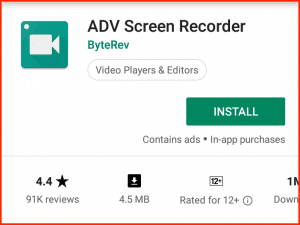 ADV mobile screen recorder app play store install