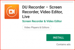 DU recorder android mobile screen record app install