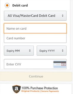 fill your debit card details