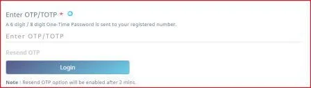 Enter OTP and login.