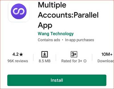 Install Multiple Accounts android app from play store