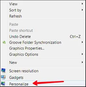 drop-down menu personalize option