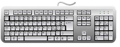 white color qwerty wired keyboard