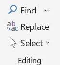 Editing Group in Home Tab