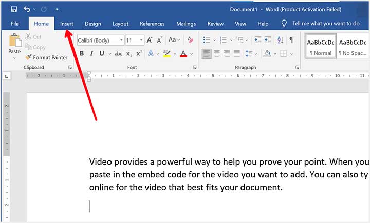 Insert Picture in MS Word Step2