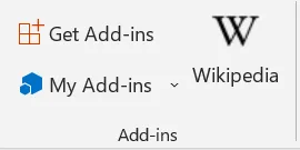 Insert Tab Addins Group