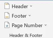 Insert Tab Header and Footer Group