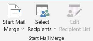 Mailingstab Startmailmerge