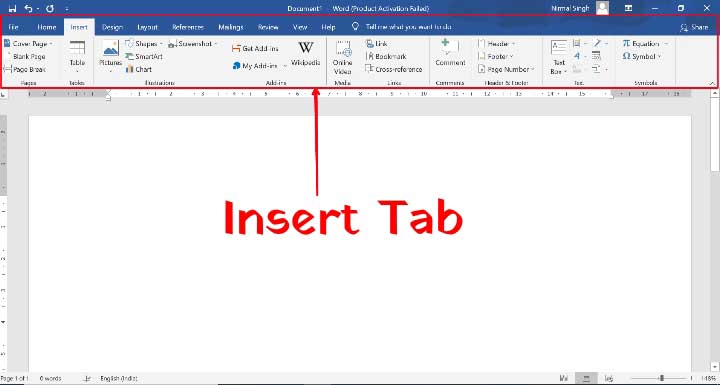 ms-word-insert-tab-in-hindi