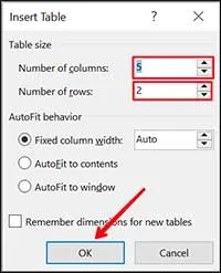 Insert-table-menu