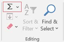 AutoSum Button in Excel