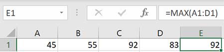 MAX Excel Formula