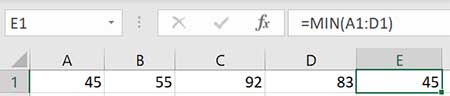 MIN Excel Formula