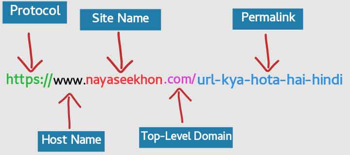 Parts of URL in Hindi