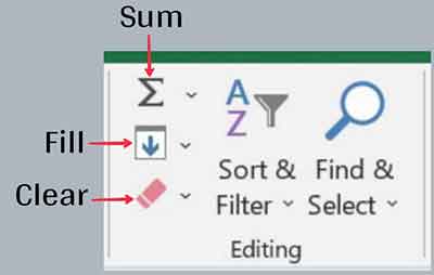 Editing Group MS Excel Home Tab in Hindi