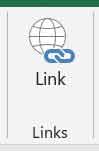 Links Group in MS Excel Insert Tab