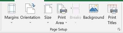 Page Setup Group in Page Layout Tab