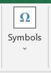 Symbols Group in MS Excel Insert Tab in Hindi