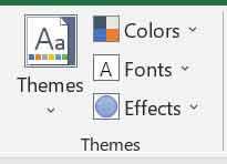 Themes Group MS Excel Page Layout Tab