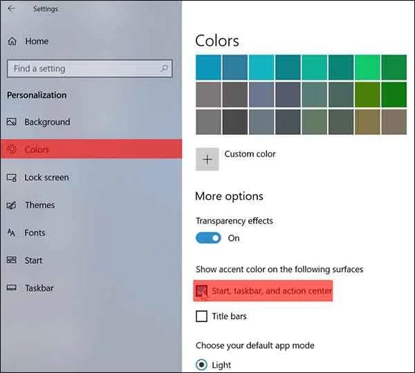 change windows taskbar color