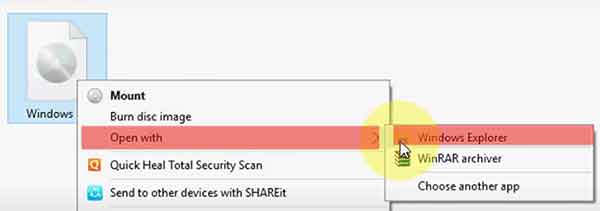 Opening Windows10 ISO File With Windows Explorer