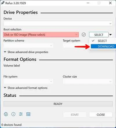 Select Download Rufus Software