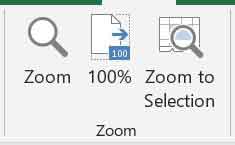 Zoom Group MS Excel View Tab in Hindi