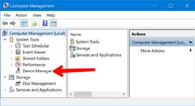 select device manager in computer management